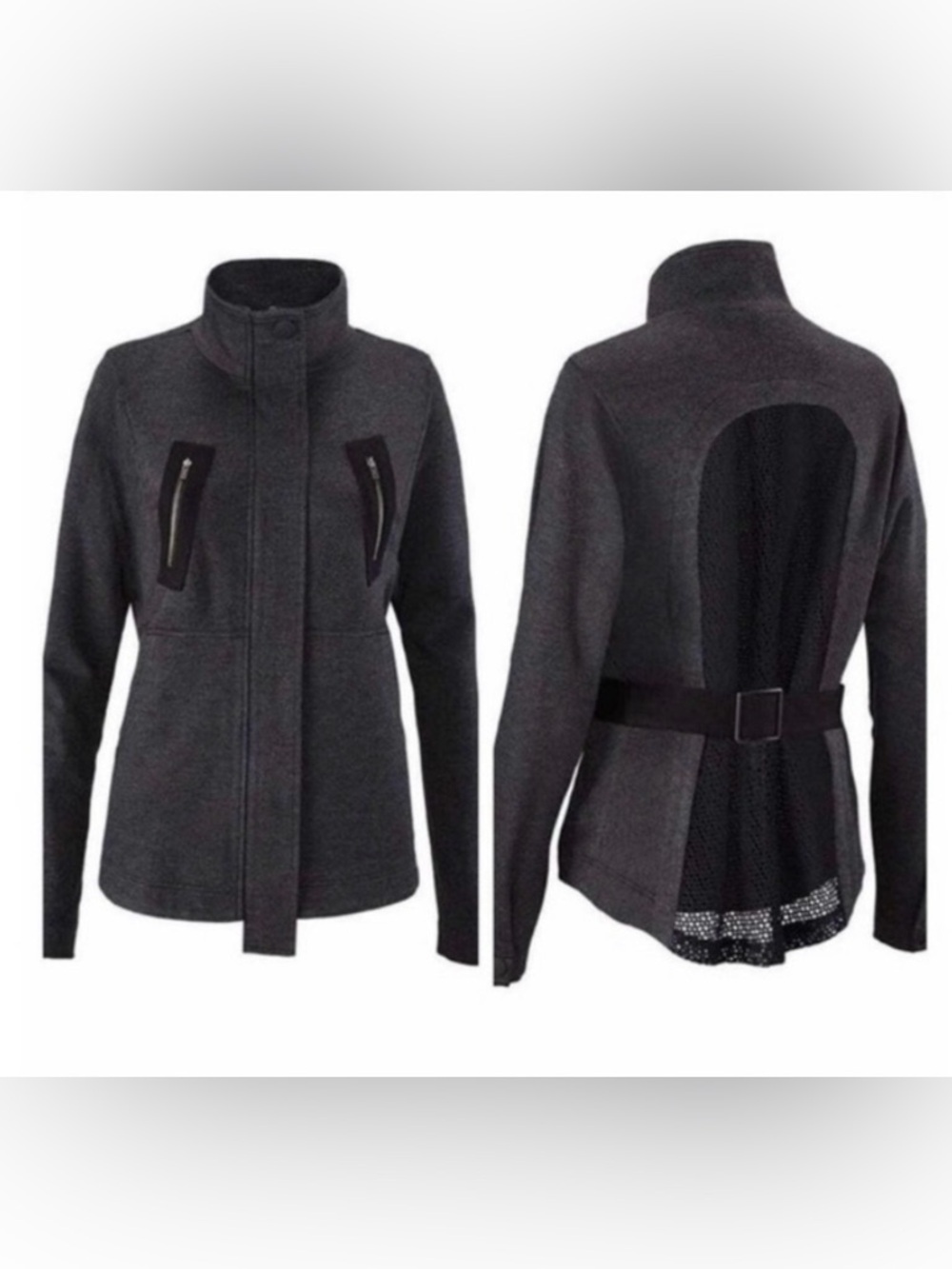 "CABI" Love, Carol Mesh Back and Grey Jacket Women’s Size XL